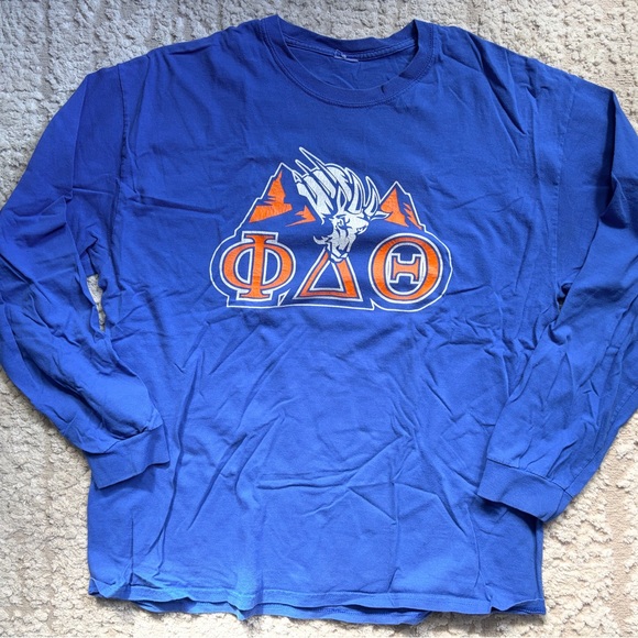 Fraternity Collection Other - Blue Long-Sleeve Graphic Men’s Shirt with Orange Accents Phi Delt 17